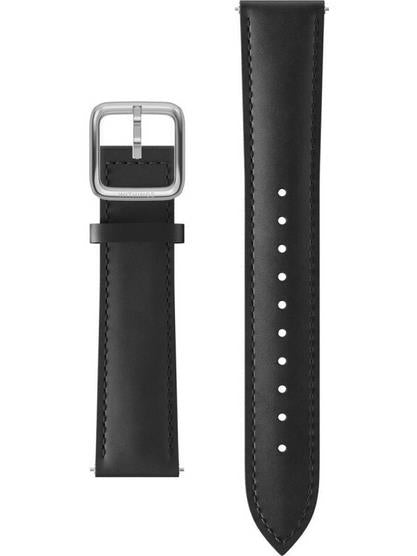 Withings curved leather strap, black, silver buckle 20mm