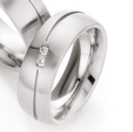 Brüder Nowotny KG Stahlring mit 2x0,025ct W/SI