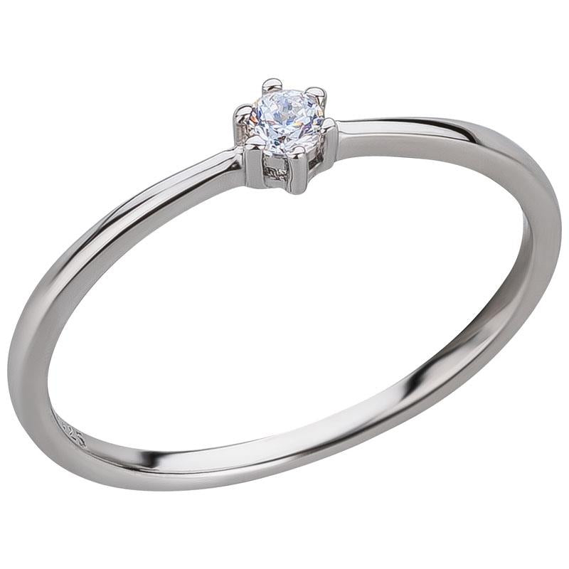 Mabro Verlobungsring 925/- rhodiniert Zirkonia