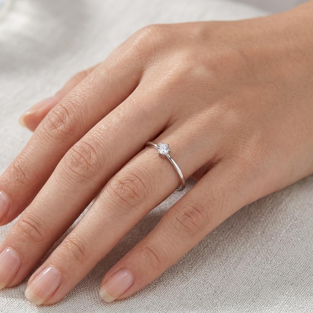 Mabro Verlobungsring 925/- rhodiniert Zirkonia