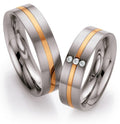 Collection Ruesch Stahlring Rotgold 3x0,01ctW/SI