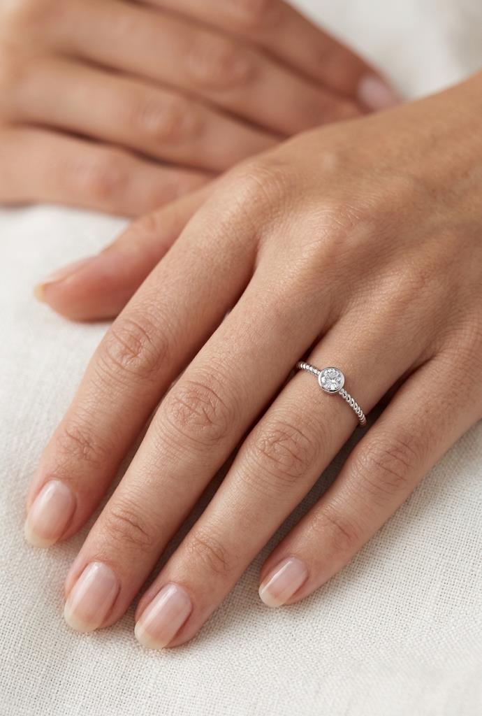 Mabro Verlobungsring 925/- Silber rhodiniert Zirkonia